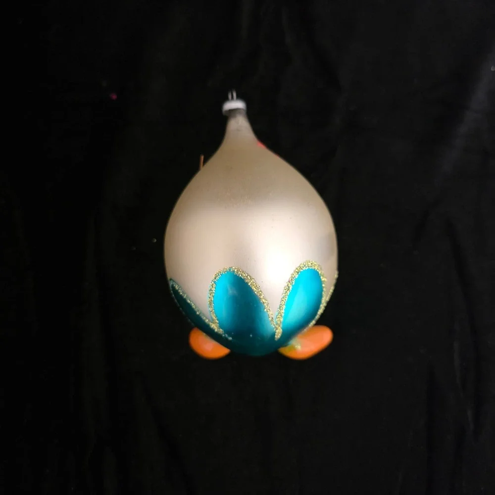 VTG De Carlini Blown Glass Christmas Ornament Humpty Dumpty Hand Painted Italy